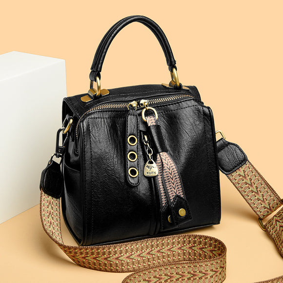 Bolso de mano para mujer de piel de lujo elegante con bandolera