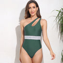 Women's swimsuit one-piece elegant solid off shoulder