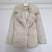 Women's coat short faux fur elegant long sleeves worm winter fashion