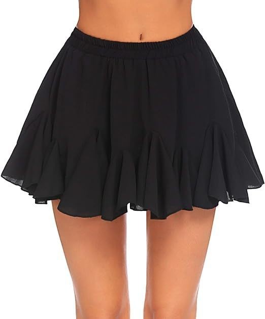 Woman's Min skirt fluid bohemian ruffled elegant pleated