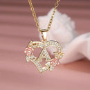 Women's necklace flower letters of love heart elegant fashionable