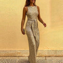 Women's Jumpsuit Elegant Sleeveless Sequin Wide Leg Party Wear