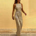 Women's Jumpsuit Party sexy Sequin Sleeveless Wide Leg Wear