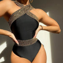 Women's swimwear one-piece elegant solid color