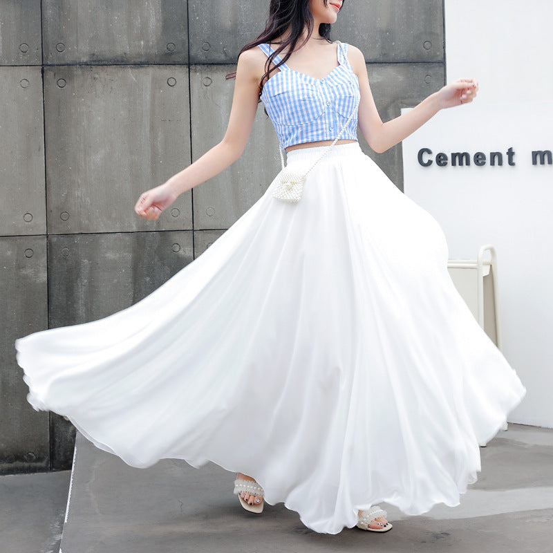 Women's long skirt dance elegant chiffon