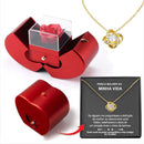 Luxury Red Apple Jewelry Box with Eternal Rose & Gift Necklace-4