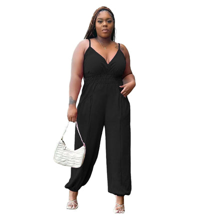 Women’s Jumpsuit Elegant Plus Size Linen Cotton Loose Fit