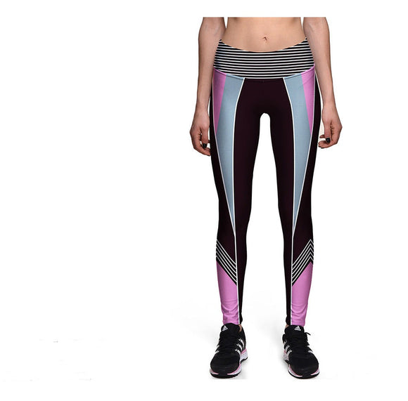 Women's Leggings Sexy Fitness, Pencil Pants, Colorblock Digital Print