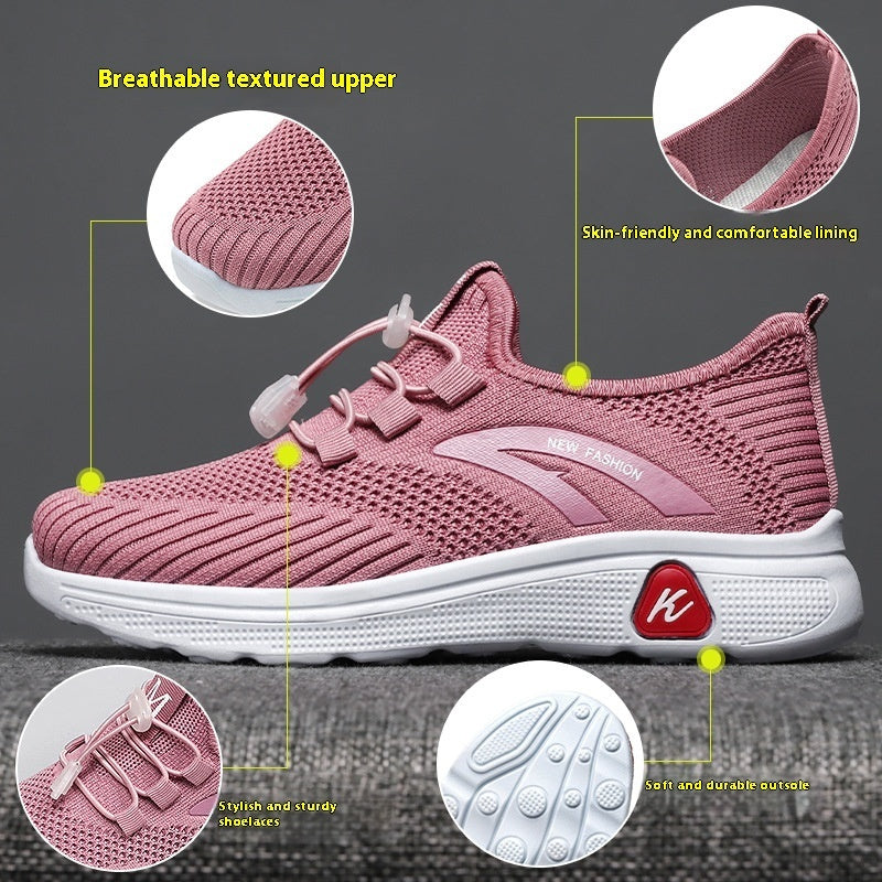 Women's flat shoes orthopedic breathable elegant stretchy casual