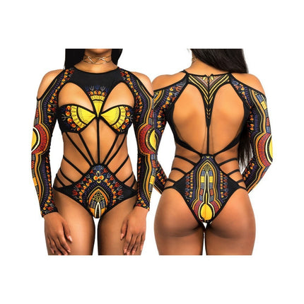 Women's swimsuit one-piece elegant  Ethnic Print