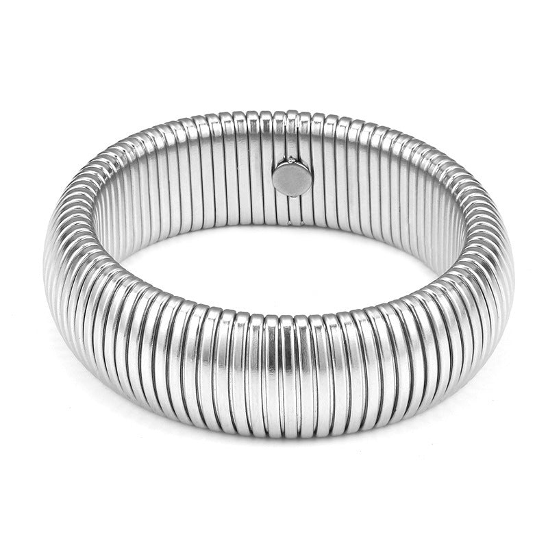 Women's bracelets in titanium steel does not fade high quality elastic