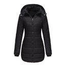 Women's jacket padded waterproof cotton hooded long sleeves zipper