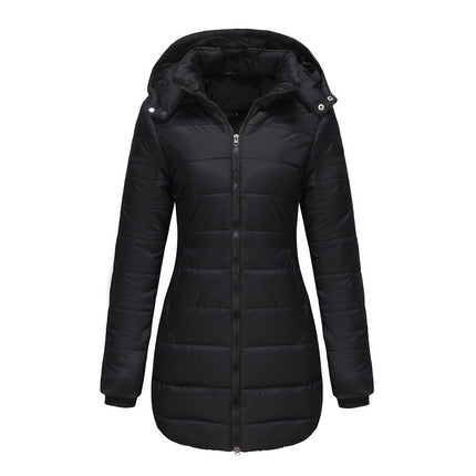 Women's jacket padded waterproof cotton hooded long sleeves zipper