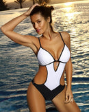 Women's swimwear one-piece elegant monokini adjustable shoulder