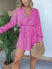 Elegant Satin Mini Dress Women Long-Sleeved Button-Up Chic Look