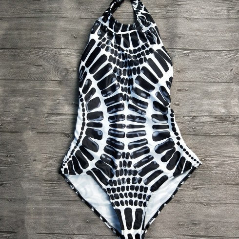 Women's swimsuit one-piece elegant backless printed high quality