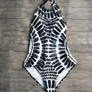 Women's swimsuit one-piece elegant backless printed high quality