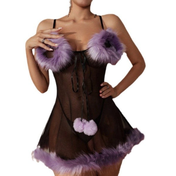 Women's babydoll lingerie sexy seductive plush