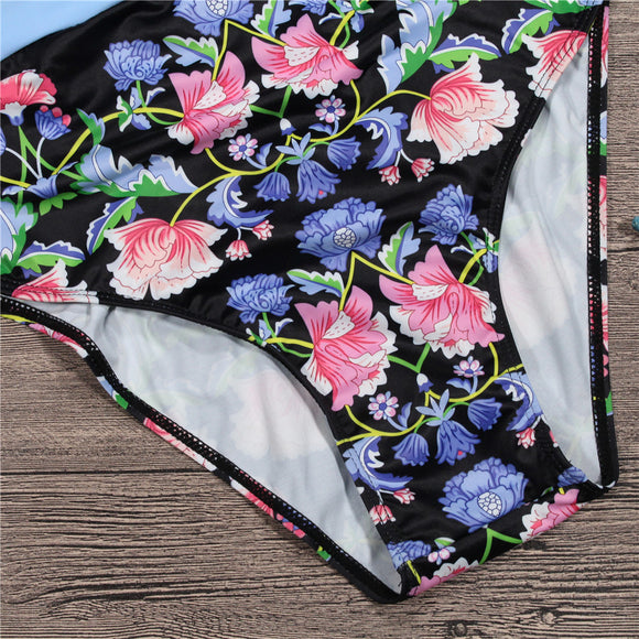 Women's swimwear one-piece elegant floral print