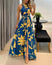 New Dress Exposed Back, Asymétrique Épaule Dénudée, Printed Maxi, Sexy