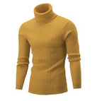 Men's sweater pullover knit casual retro twisted flower turtleneck