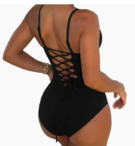 Women's swimwear one-piece triangle backless large size sexy