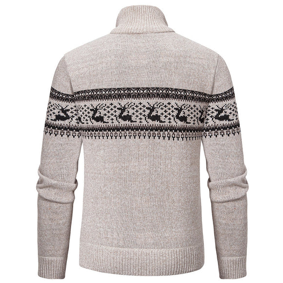 Men's Knitwear Sweater Elegant Plus Size Zipper Loose Fit Autumn Winter