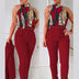Women's Set Two Piece Pants Floral Top Halter High Waist 