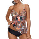 Women's swimsuit Tankini split elegant print