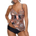 Women's swimsuit Tankini split elegant print