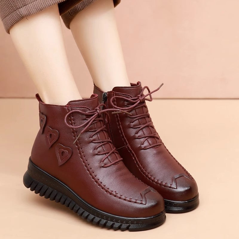 Women's boots leather snow comfortable raincoats elegant non-slip warm winter