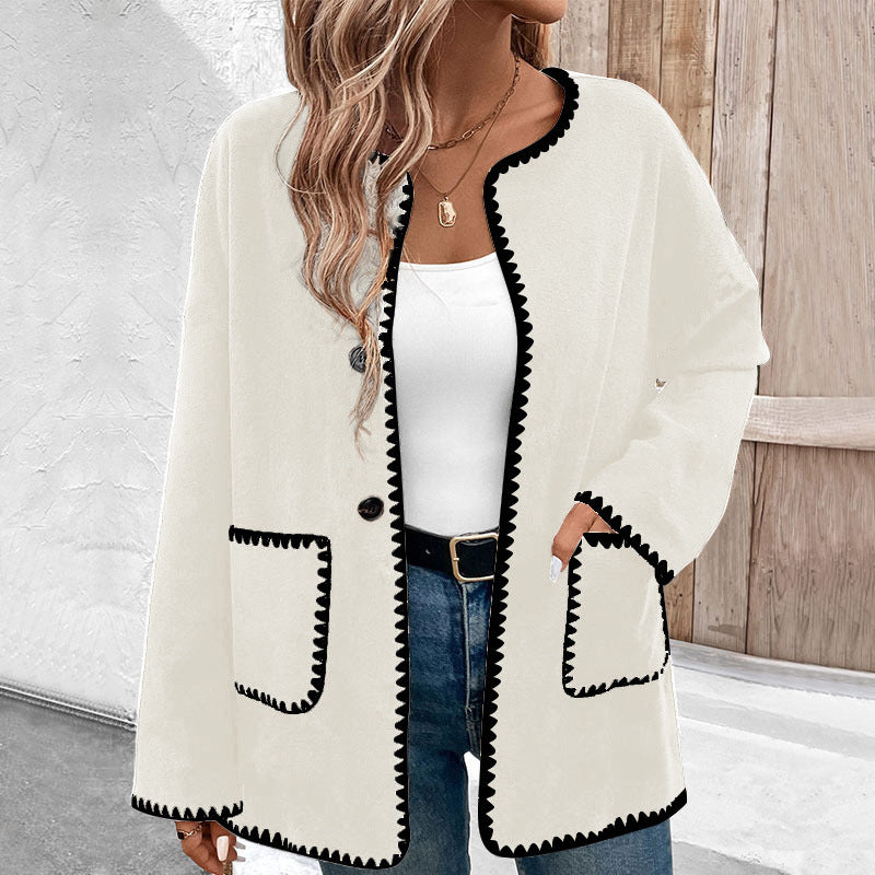 Women's cardigan jackets elegant buttoned open front with pockets