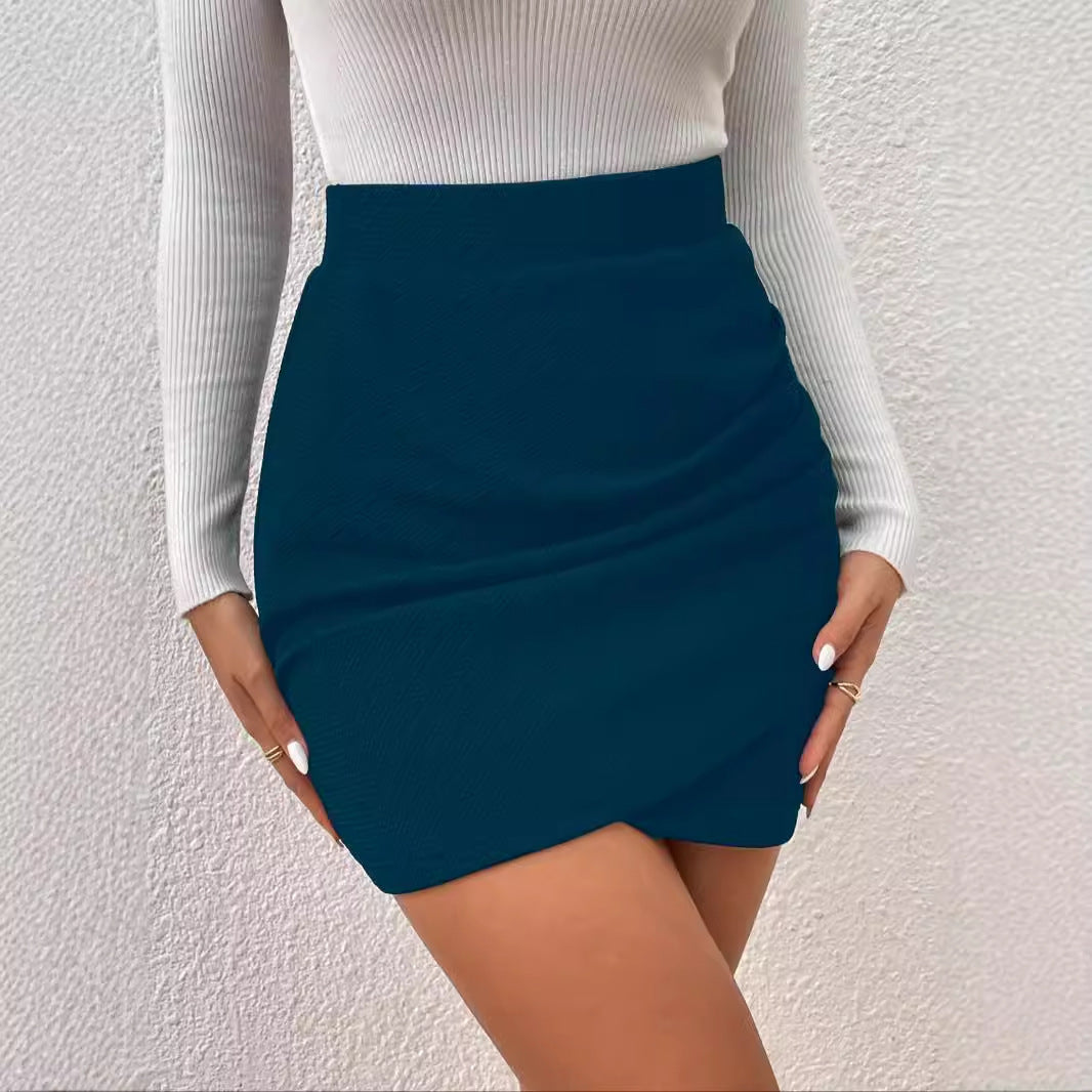 Women's mini skirt elegant ruched bodycon