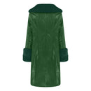 Women's coat leather fur collar elegant zipper polyurethane jacket