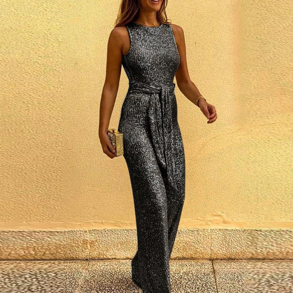 Women's Jumpsuit Elegant Sleeveless Sequin Wide Leg Party Wear