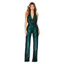 Women’s Jumpsuit Elegant Shiny Sleeveless Sequined Sparkly Formal