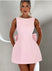 Sexy Mini Dress Women Big Bows Beads Elegant Backless Sleeveless Party Dress