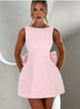 Sexy Mini Dress Women Big Bows Beads Elegant Backless Sleeveless Party Dress