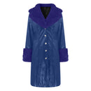 Women's coat leather fur collar elegant zipper polyurethane jacket