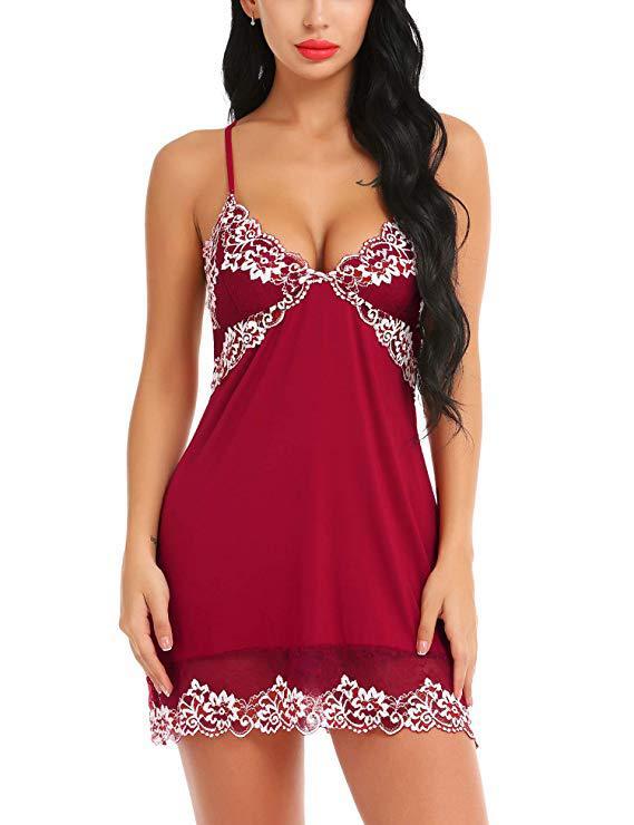 Women's Babydoll sexy lace strappy crossed