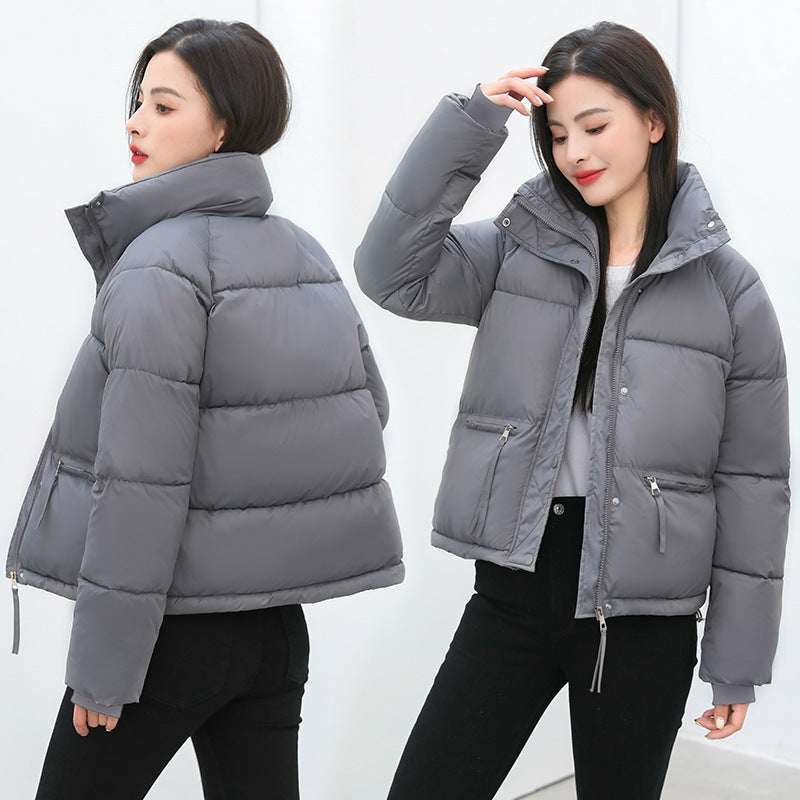 Women's short down jacket Puffer padded cotton thick stand-up collar