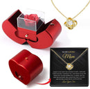 Luxury Red Apple Jewelry Box with Eternal Rose & Gift Necklace-3