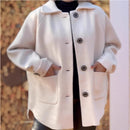 Women's Woolen Coat Casual Loose Lapels Pocket Cardigan-3