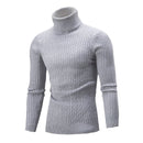 Men's sweater pullover knit casual retro twisted flower turtleneck
