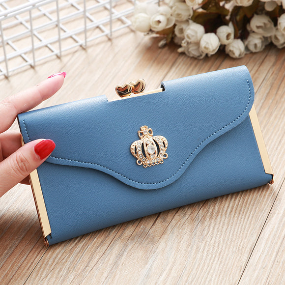 Women's wallet long PU Leather elegant card holder purse