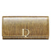 Women's wallet leather elegant pearly D buckle