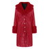 Women's coat leather fur collar elegant zipper polyurethane jacket