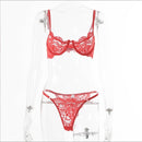 Women's lingerie set elegant lace underwire-6