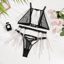 Women's lingerie set elegant sexy chain net hot girl