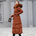 Women's coat in duvet with fur hood Long parka padded elegant warm
